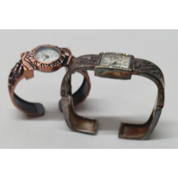 VTG Geneva Analog Hinged Bangle Cuff Wrist Watches l Qty: 2 - Picture 3 of 15